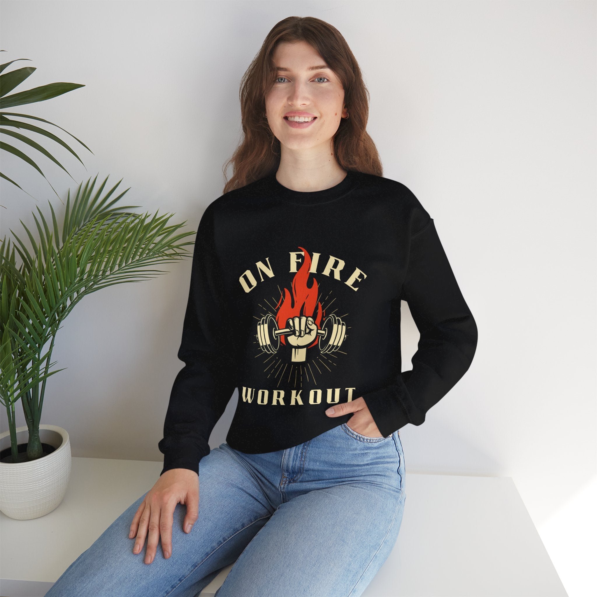 On Fire Workout Heavy Blend™ Crewneck Sweatshirt