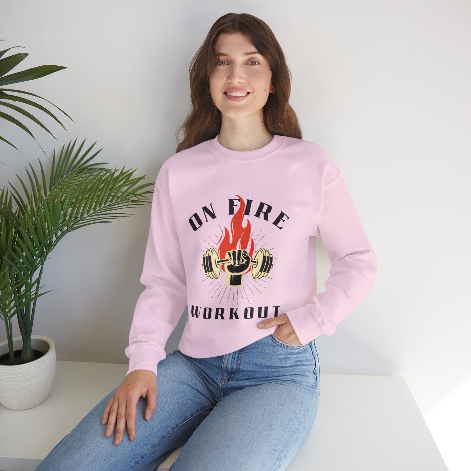 On Fire Workout Heavy Blend™ Crewneck Sweatshirt