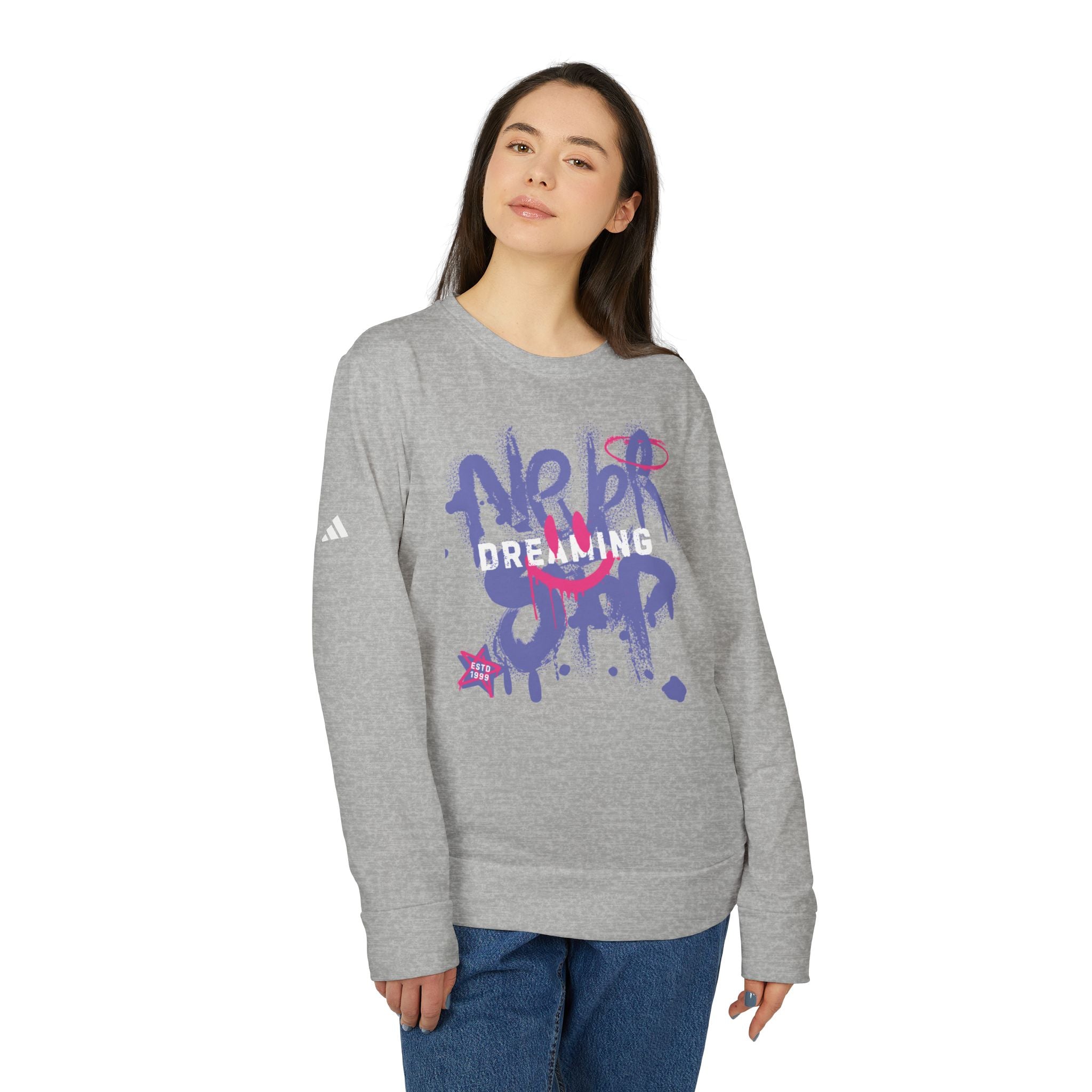 Never Stop Dreaming adidas Unisex Fleece Crewneck Sweatshirt