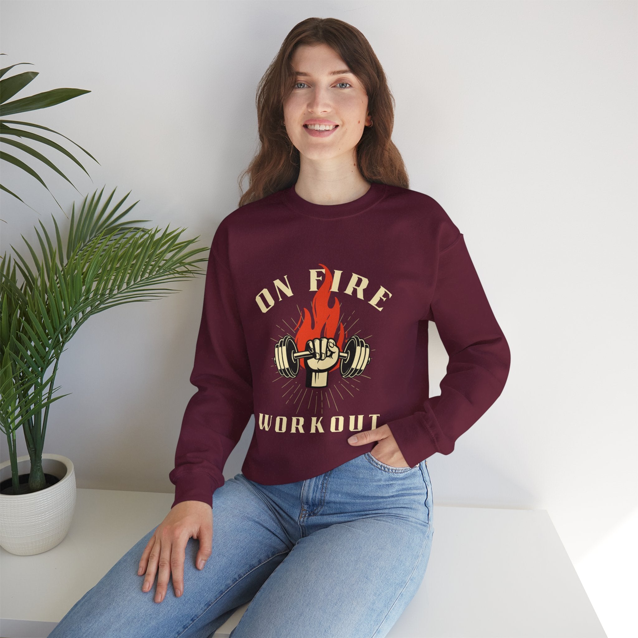 On Fire Workout Heavy Blend™ Crewneck Sweatshirt