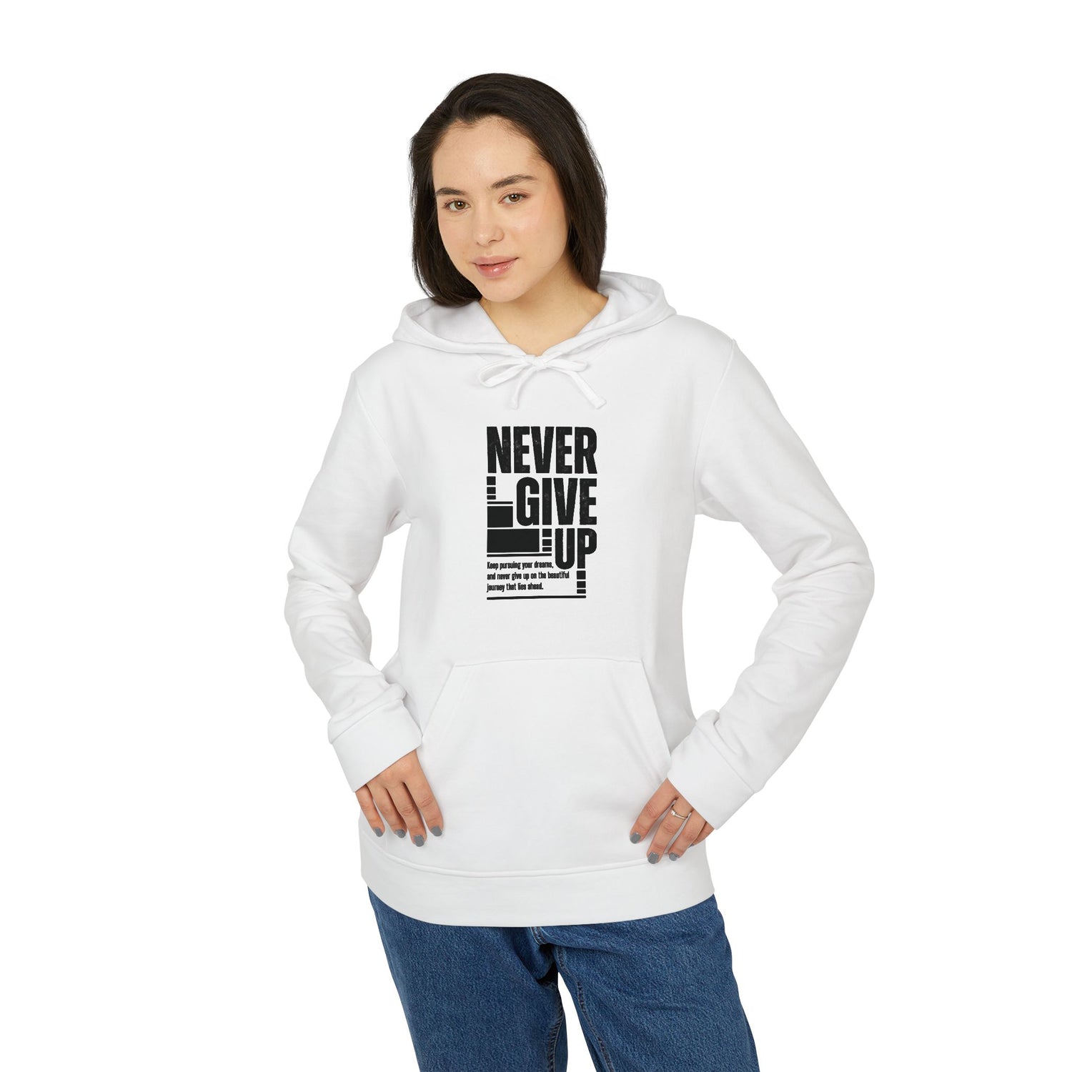 Never Give Up adidas Unisex Fleece Hoodie