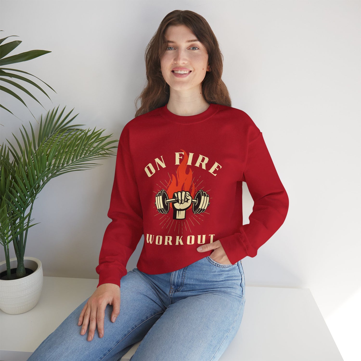 On Fire Workout Heavy Blend™ Crewneck Sweatshirt