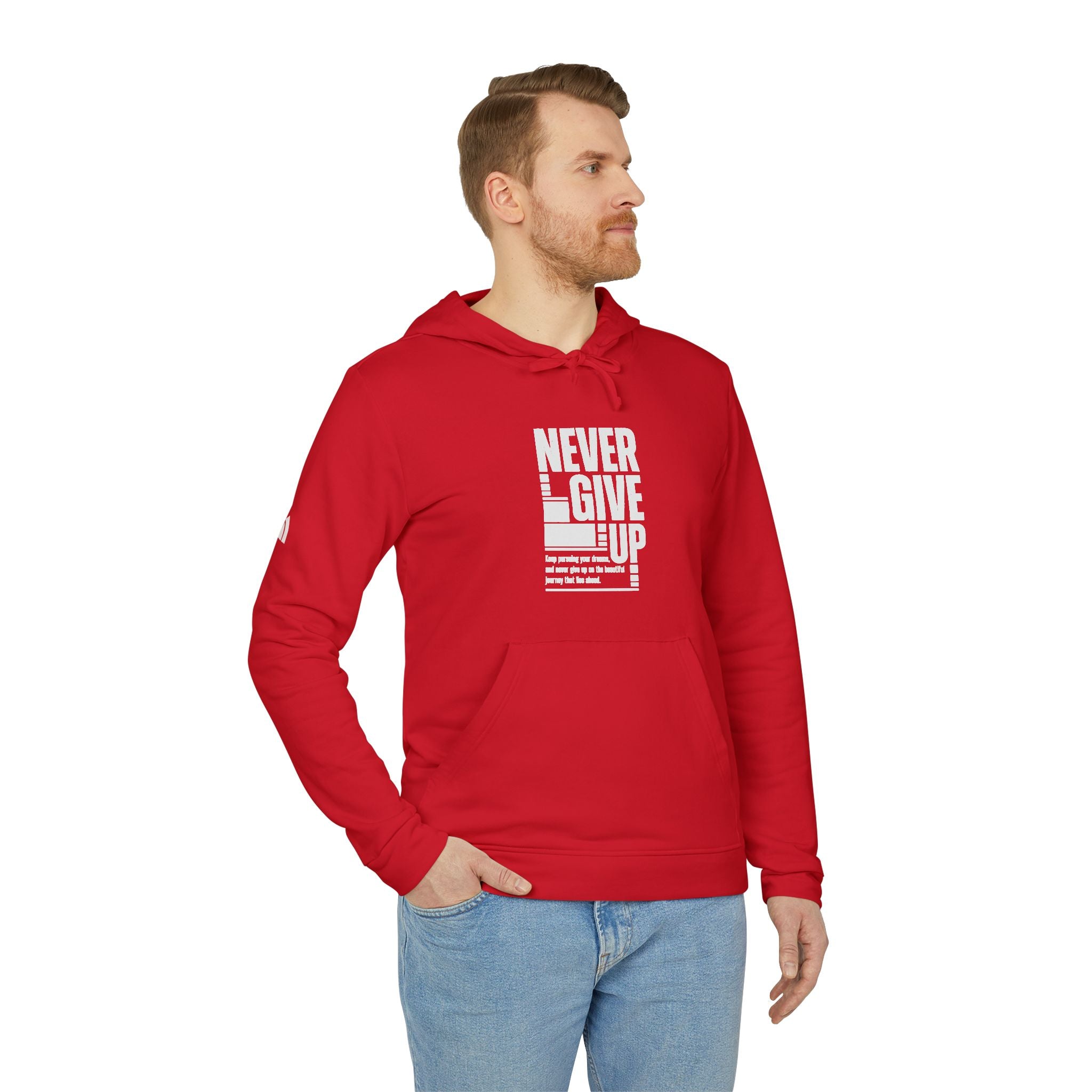 Never Give Up adidas Unisex Fleece Hoodie