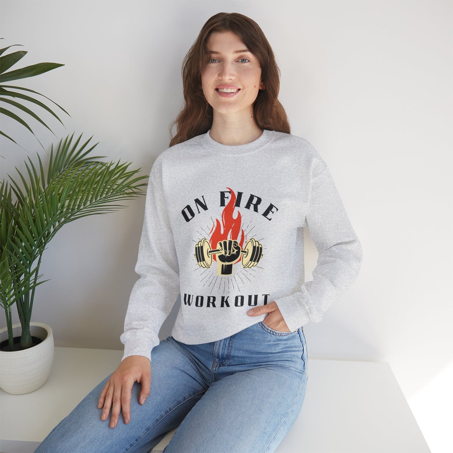 On Fire Workout Heavy Blend™ Crewneck Sweatshirt