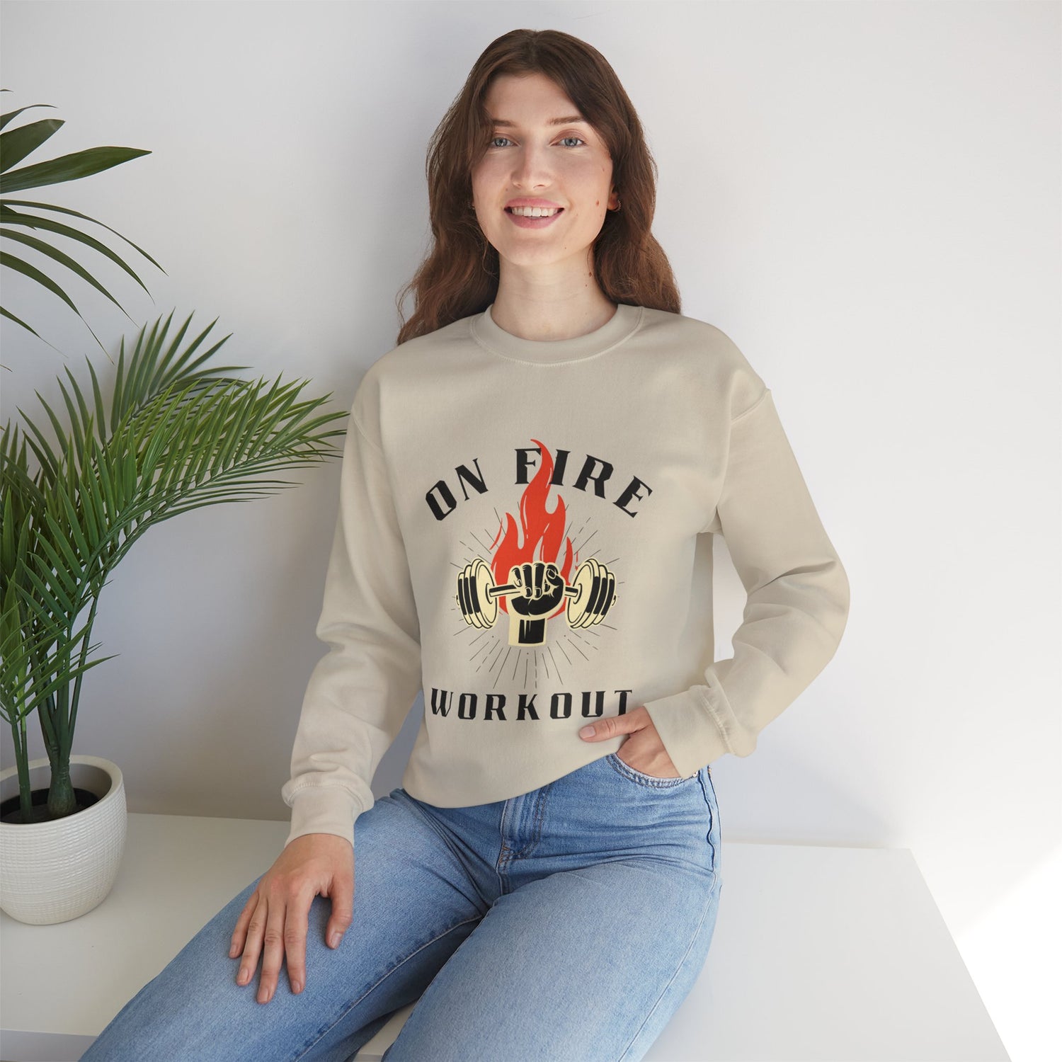 On Fire Workout Heavy Blend™ Crewneck Sweatshirt