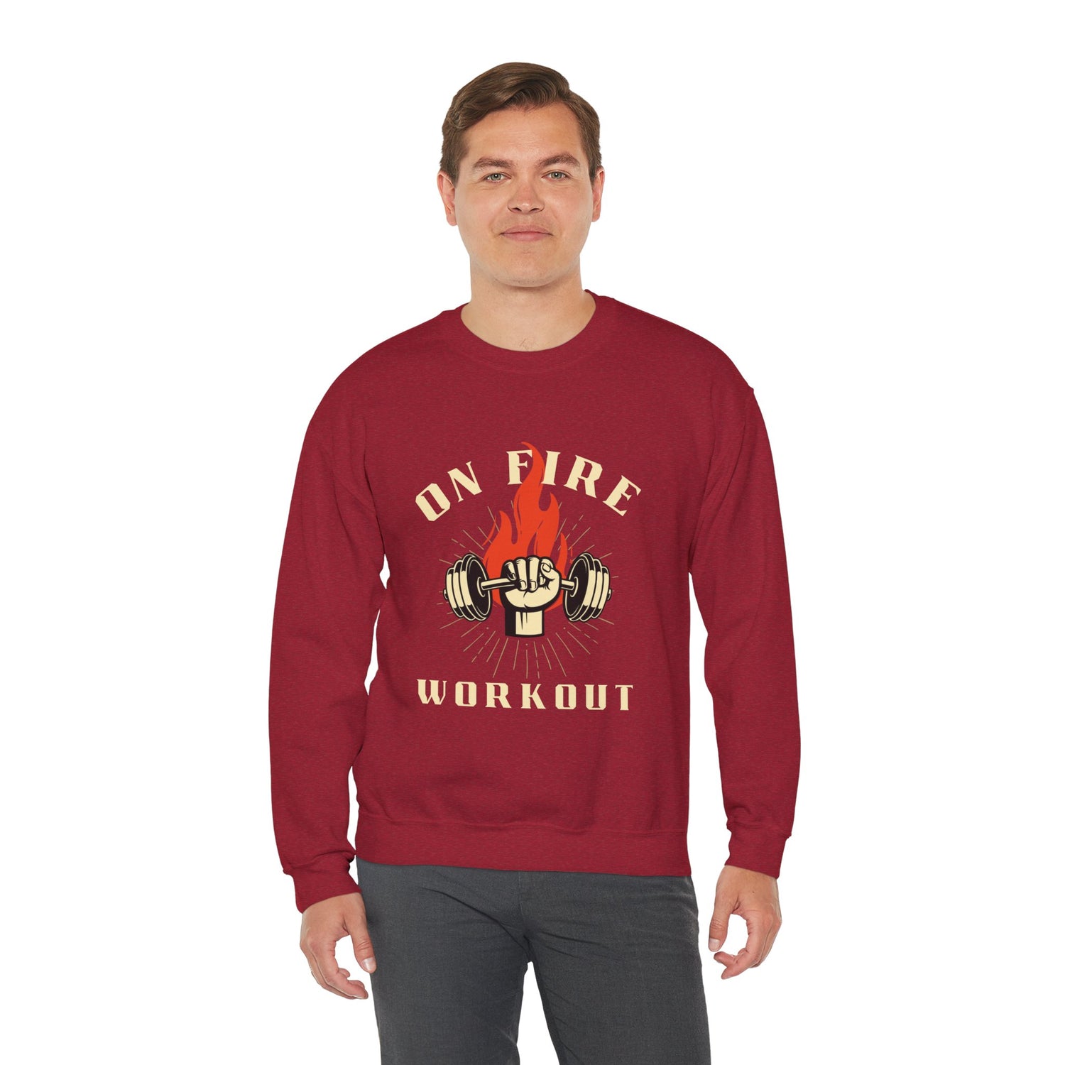 On Fire Workout Heavy Blend™ Crewneck Sweatshirt