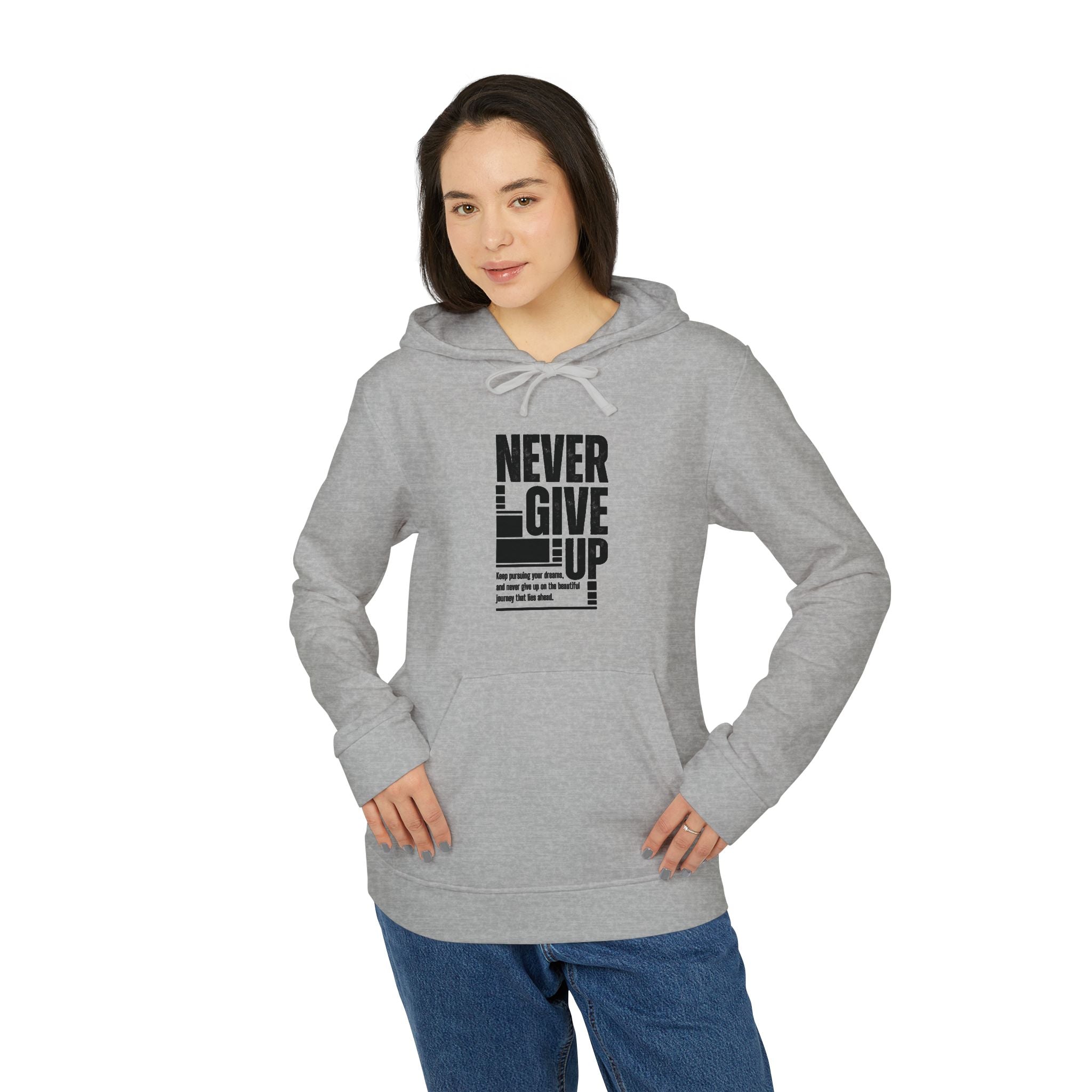 Never Give Up adidas Unisex Fleece Hoodie