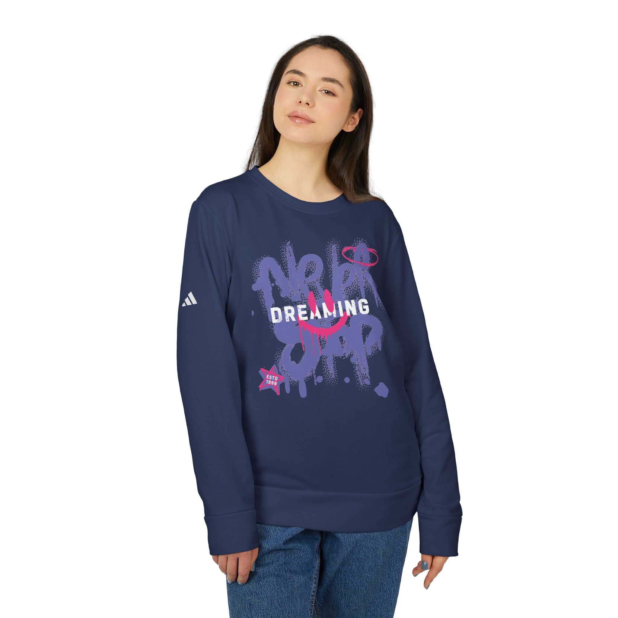 Never Stop Dreaming adidas Unisex Fleece Crewneck Sweatshirt