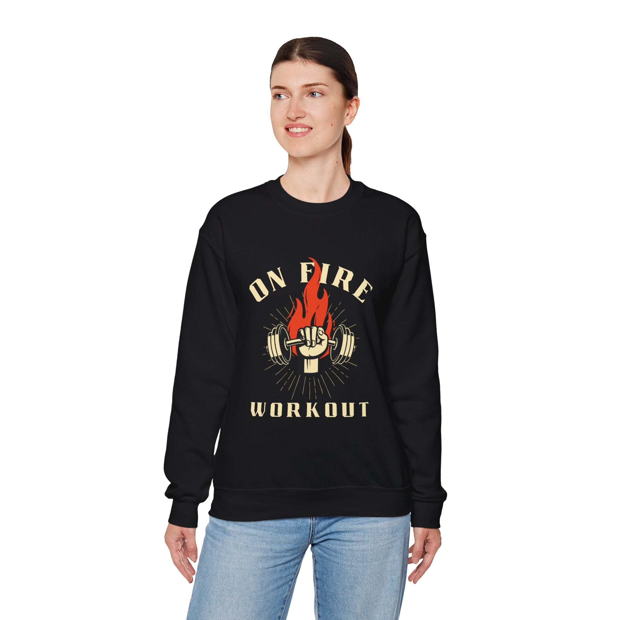 On Fire Workout Heavy Blend™ Crewneck Sweatshirt